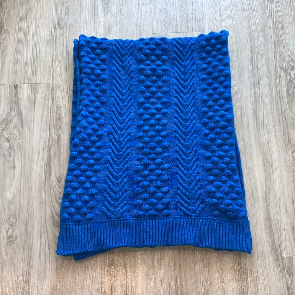 Tory Burch Blue Knit Scarf